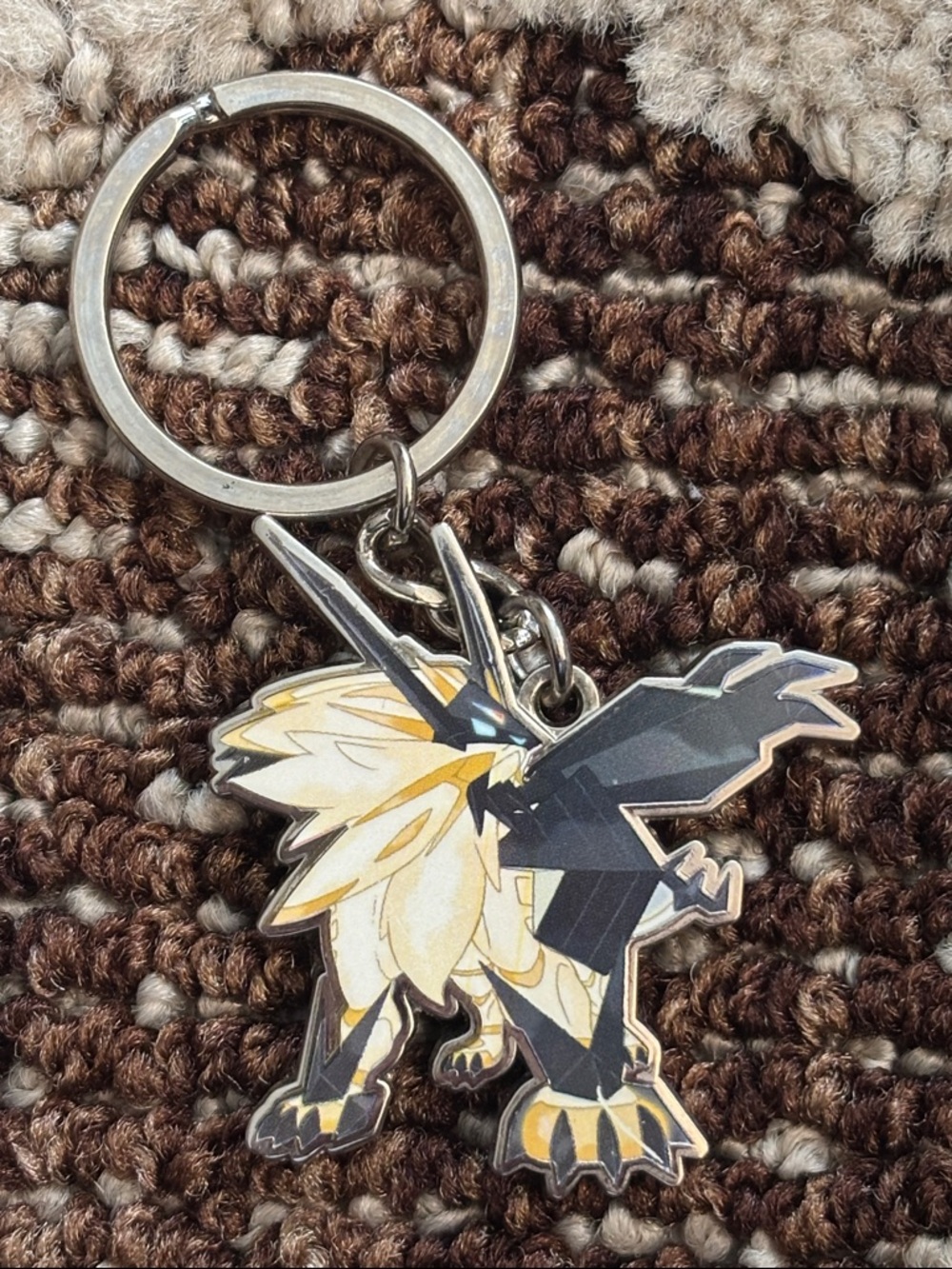 Japanese Pokemon Metal Charm Dusk Mane Necrozma Legendary Character Keychain